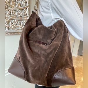 Cole Han Brown Suede Large Tote